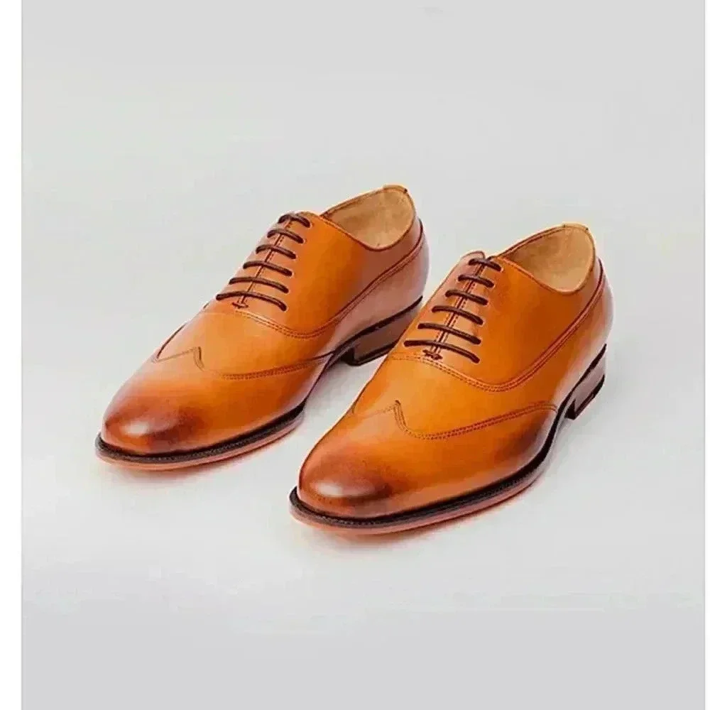 Rawls New Hamilton Designer Leather Wingtip Oxfords Lace Up Shoes Uk 13 US 14